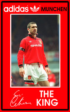 Limited edition Manchester United Eric Cantona inspired Red / Black Adidas custom Munchen trainers  / sneakers