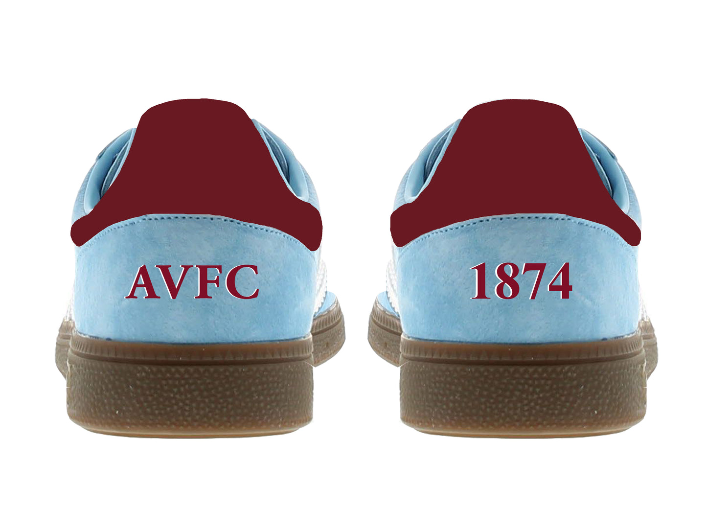 Limited edition Aston Villa 150 years  light blue/ white / burgundy Adidas custom Handball Spezial trainers / sneakers (Copy)