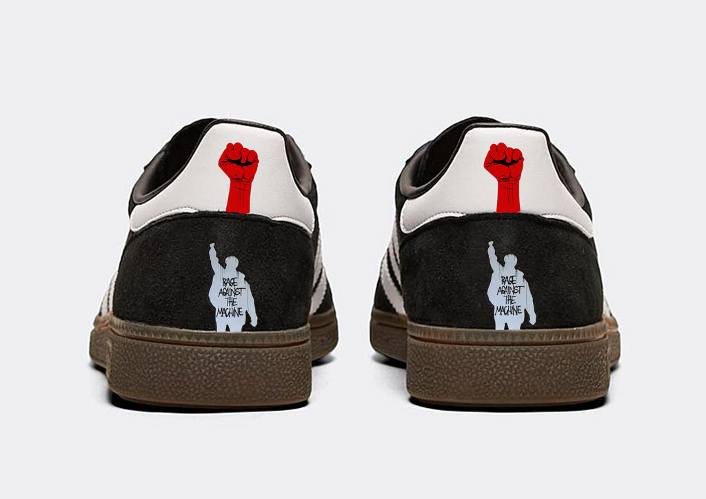 Limited edition Rage Against The Machine - Adidas custom Black Handball Spezial trainers / sneakers