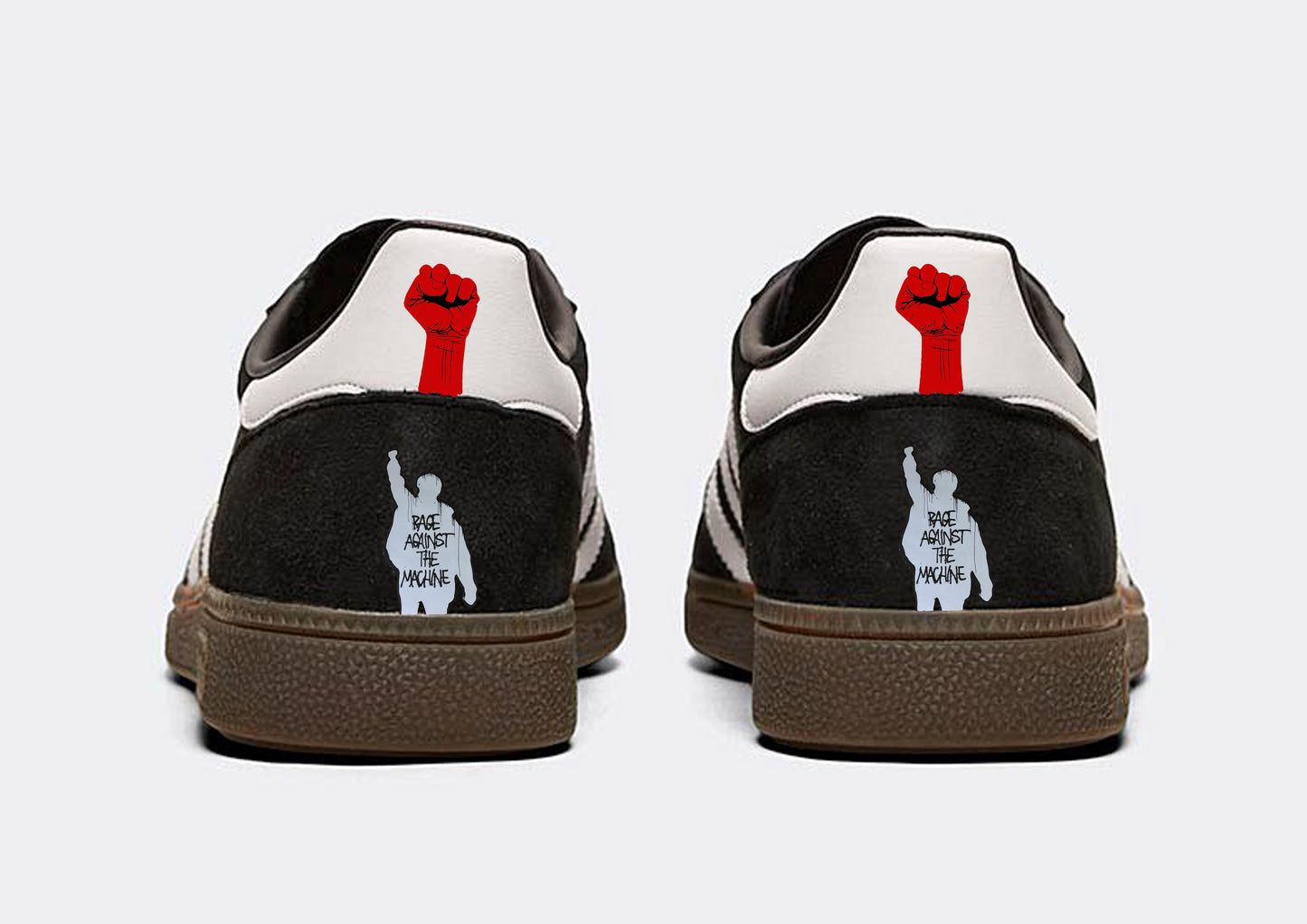 Limited edition Rage Against The Machine - Adidas custom Black Handball Spezial trainers / sneakers