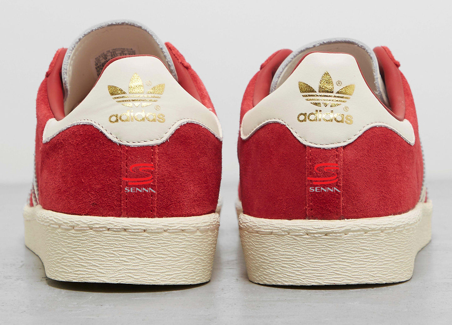 Limited edition F1 Ayrton Senna Red / White Adidas custom Jabaar trainers / sneakers