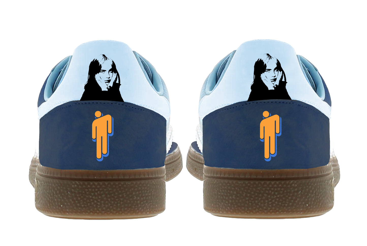 Limited edition Billie Eilish inspired Navy blue Adidas custom Handball Spezial trainers / sneakers