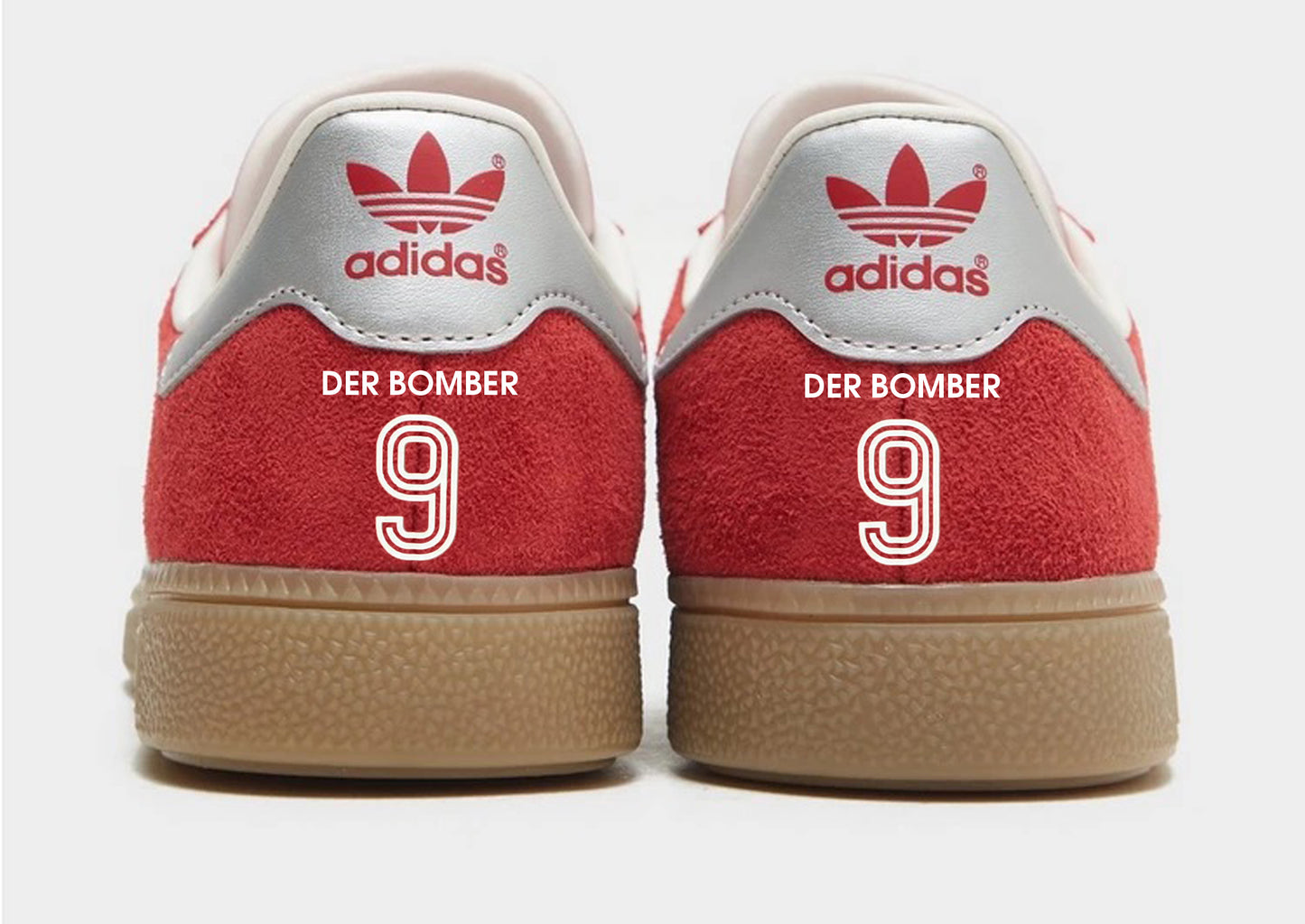 Limited edition Bayern Munich FC Gerd Muller Adidas Munchen red custom trainers / sneakers