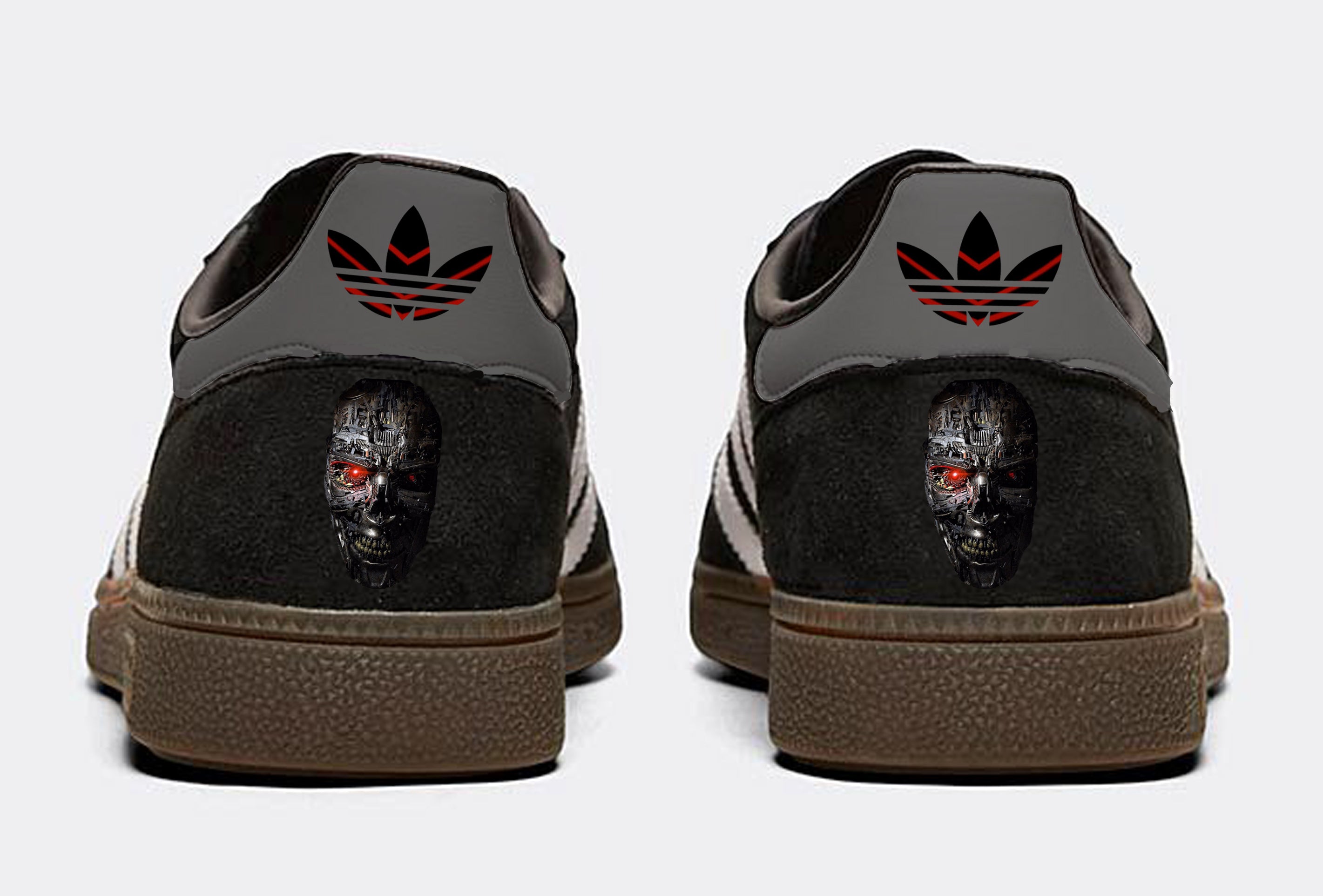 Limited edition The Terminator movie black / grey Adidas custom Handball Spezial trainers / sneakers