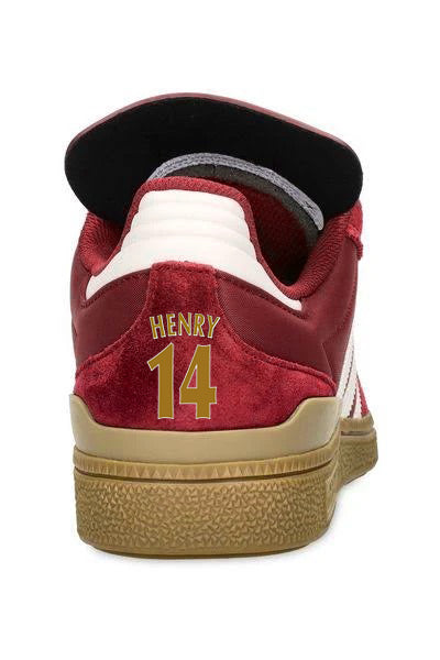 Limited edition Arsenal FC Thierry Henry burgundy / gold Adidas custom Busenitz trainers / sneakers