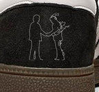 Limited edition Pink Floyd Meddle black / white Adidas custom Handball Spezial trainers / sneakers