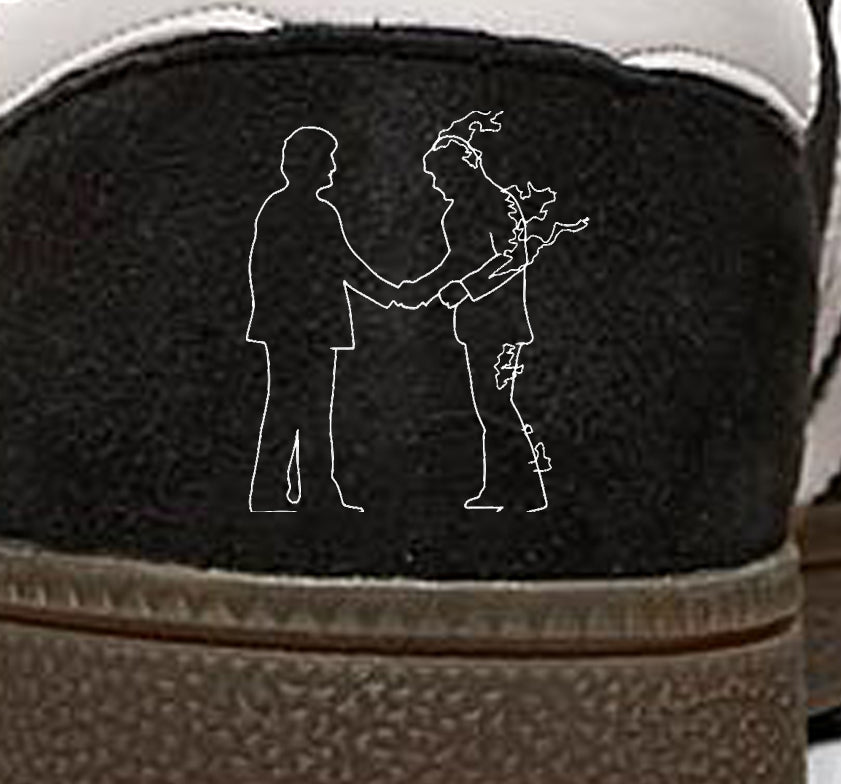 Limited edition Pink Floyd Meddle black / white Adidas custom Handball Spezial trainers / sneakers