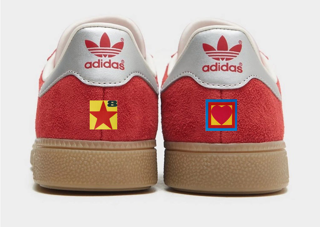 Limited edition Paul Weller Stanley Road Red Adidas custom Munchen trainers / sneakers