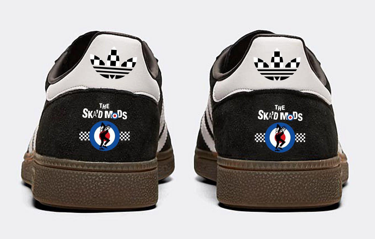 Limited edition Two tone Ska Mods black / white Adidas custom Handball Spezial trainers / sneakers