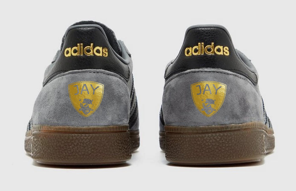 Limited edition Jay-Z / grey / black Adidas custom Handball Spezial tr –  Sneakcustomtrainers.com
