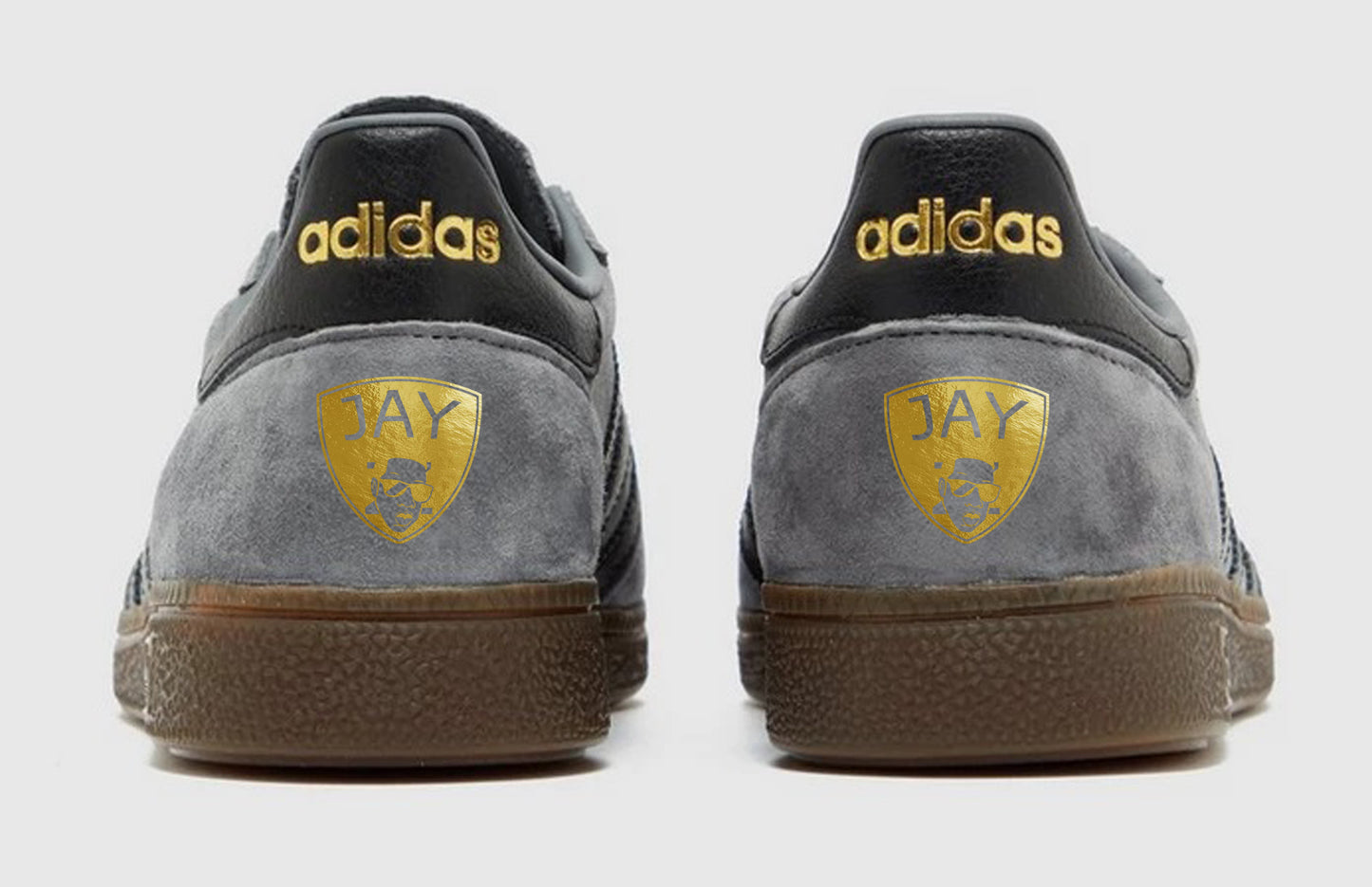 Limited edition Jay-Z / grey / black Adidas custom Handball Spezial trainers / sneakers