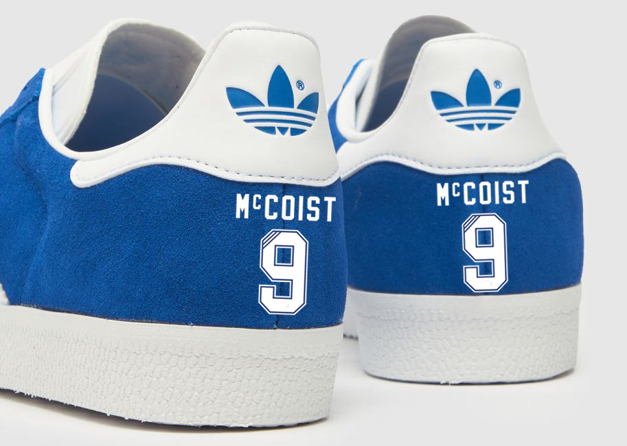 Limited edition Rangers FC Ally Mccoist inspired Blue / red / white Ad Sneakcustomtrainers.com Limited edition Rangers FC Ally Mccoist inspired Blue / red / white Ad Sneakcustomtrainers.com