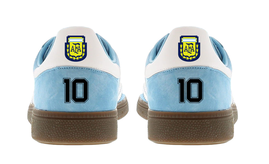 Limited edition Argentina Maradona `86 blue / white Adidas custom Handball Spezial trainers /sneakers