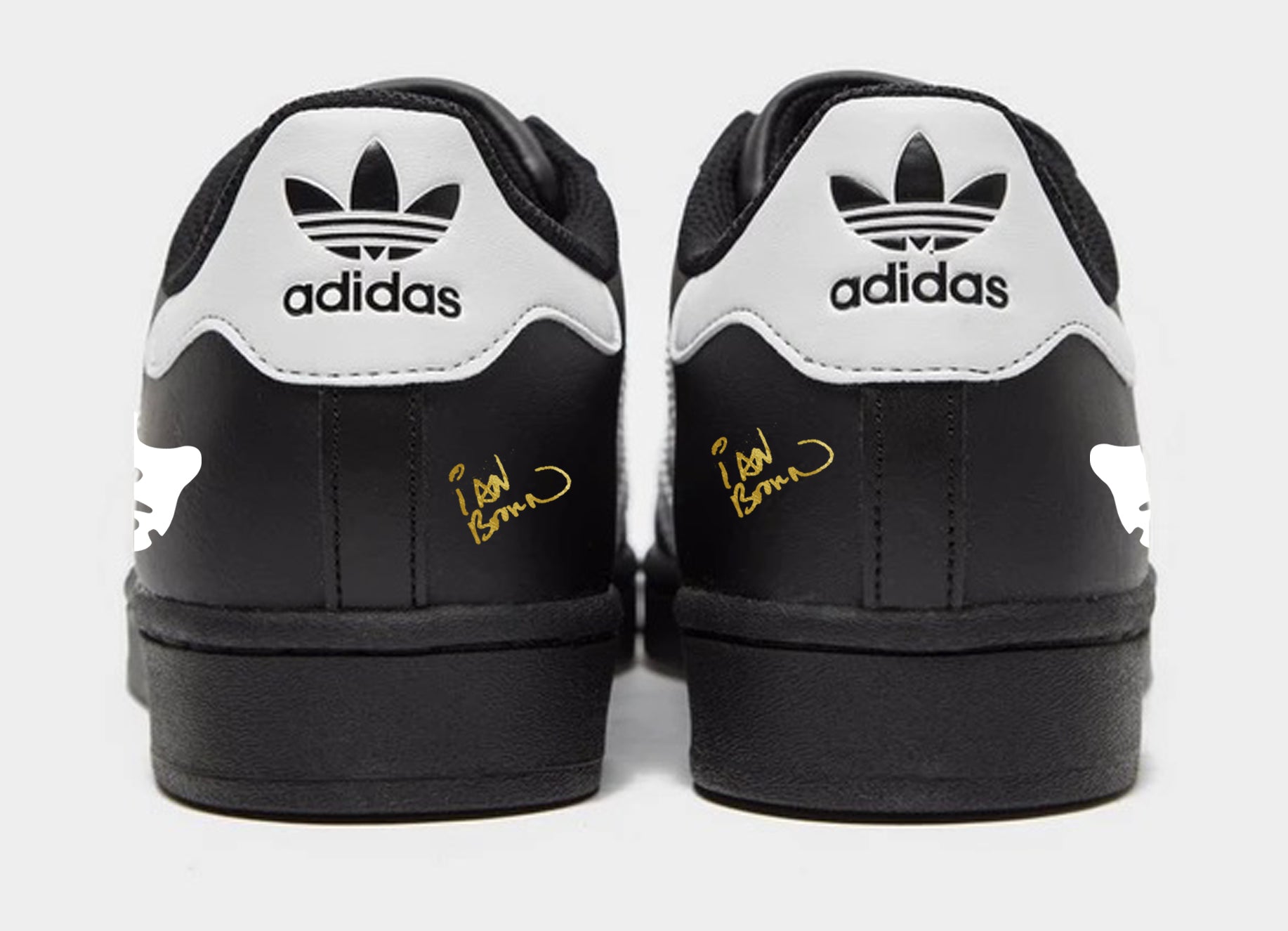 Limited edition Ian Brown Monkey black white Adidas custom Superstar Sneakcustomtrainers