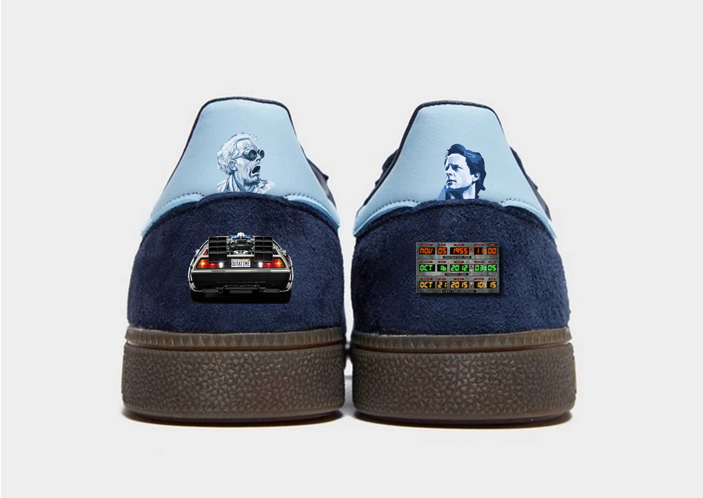 Limited edition Back to the Future movie inspired Blue Adidas Spezial trainers / sneakers