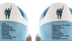 Limited edition Oasis Live 25 Wembley Adidas custom Light blue / white Handball Spezial trainers / sneakers