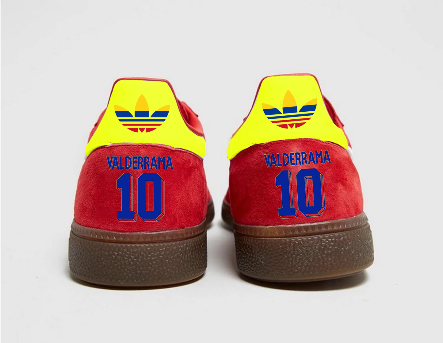 Limited edition Carlos Valderrama Adidas Spezial red custom trainers / sneakers