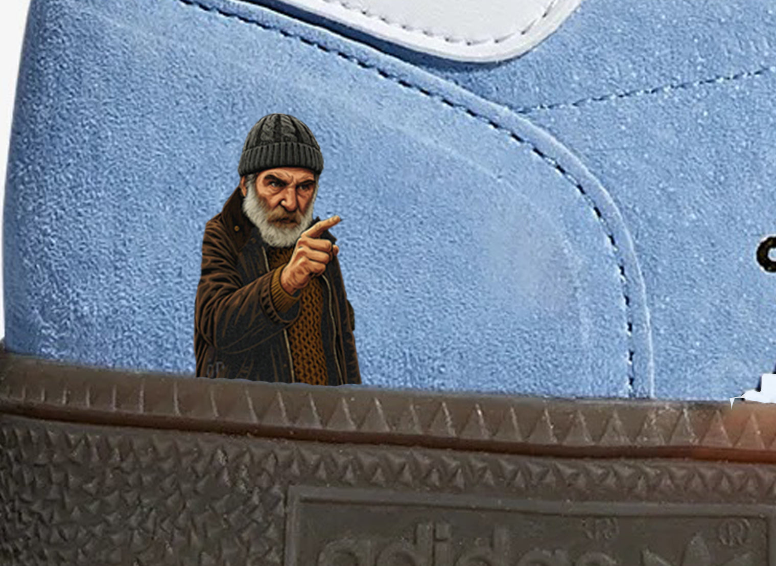 Limited edition Brassic inspired Sky blue / White Adidas custom Handball Spezial trainers / sneakers