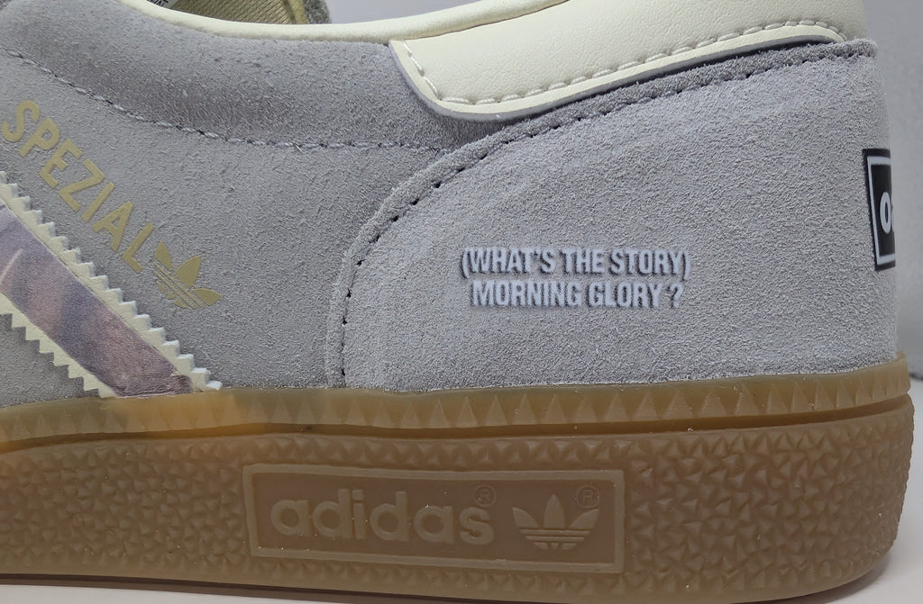 Limited edition Oasis What`s the story morning glory grey / black Adidas custom Handball Spezial trainers / sneakers