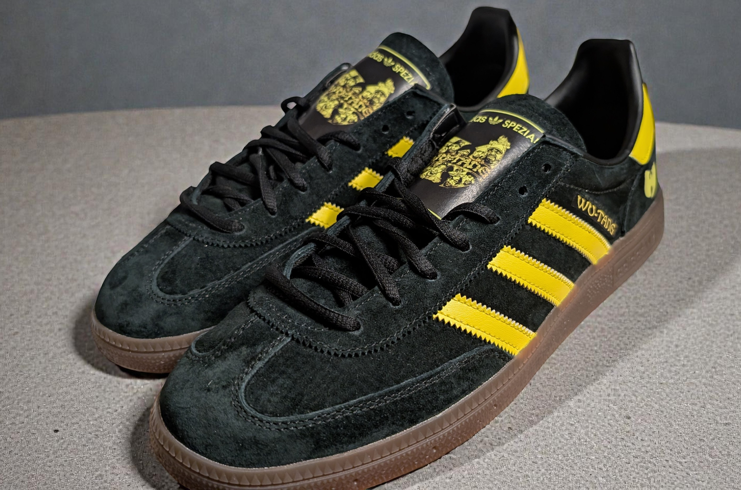 Limited edition Wutang clan inspired Adidas custom Spezial trainers / sneakers