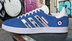 Limited edition Quadrophenia custom Adidas gazelle Royal blue blue trainers / sneakers