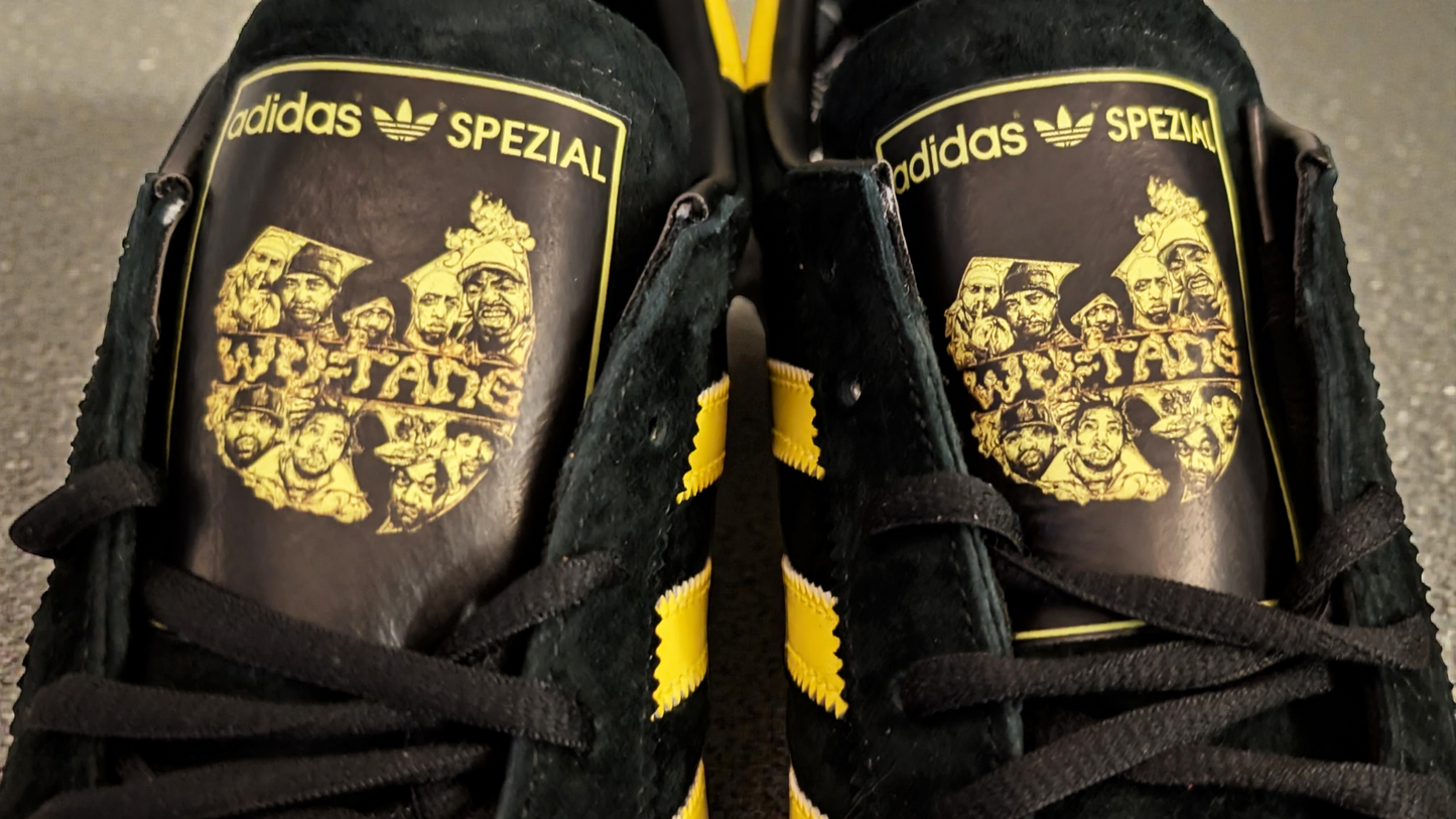 Limited edition Wutang clan inspired Adidas custom Spezial trainers / sneakers