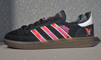 Limited edition Black Sabbath Ozzy Osbourne inspired black / purple  Adidas custom Handball Spezial trainers / sneakers