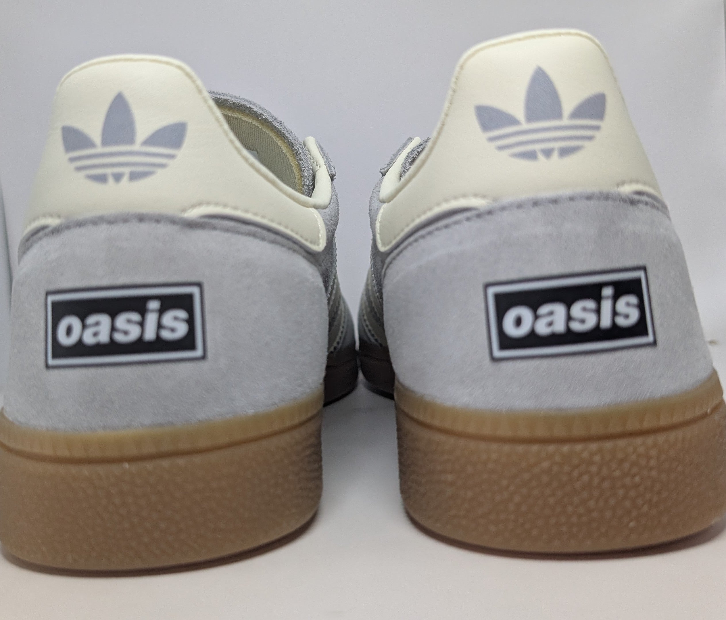 Limited edition Oasis What`s the story morning glory grey / black Adidas custom Handball Spezial trainers / sneakers