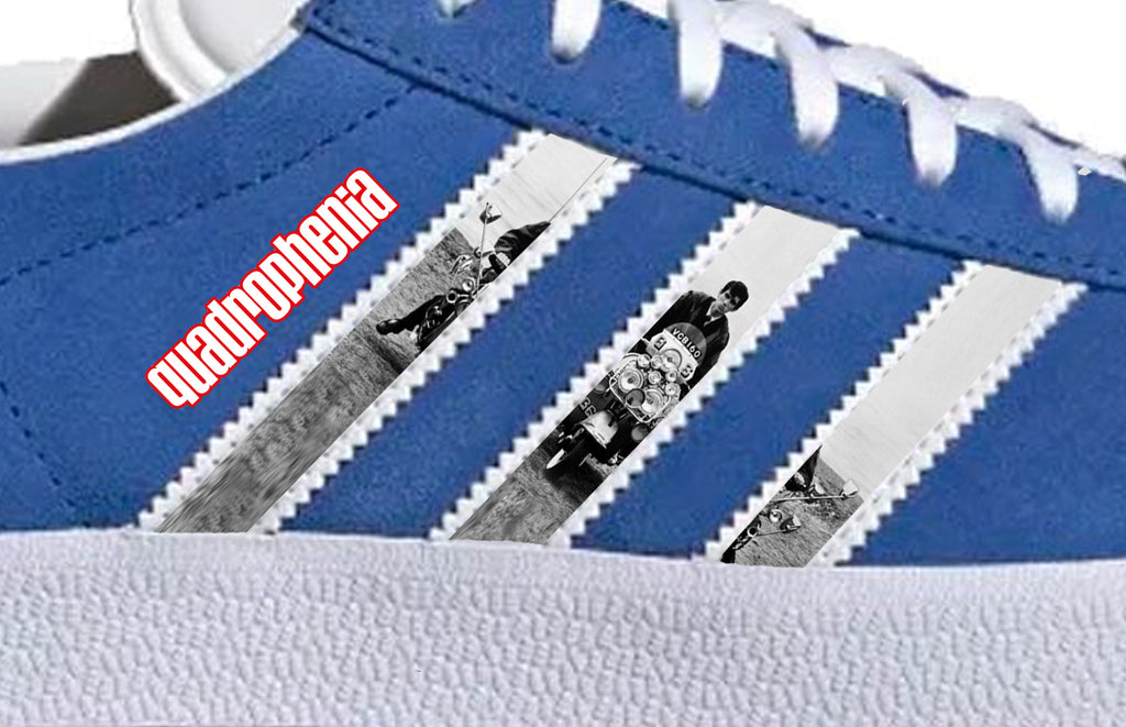 Limited edition Quadrophenia custom Adidas gazelle Royal blue blue trainers / sneakers