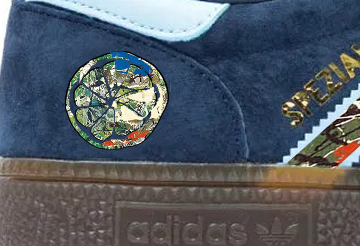Limited edition The Stone Roses I am the resurrection adidas originals Dark Blue Spezial custom trainers / sneakers