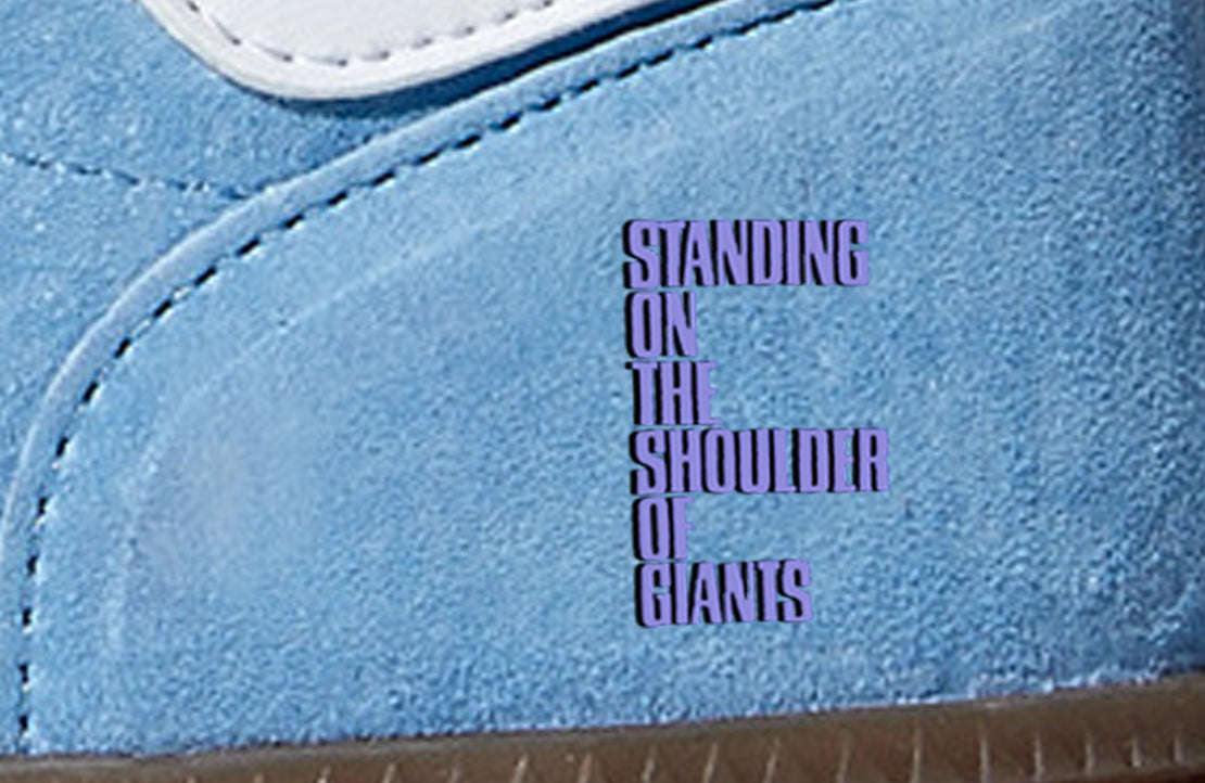 Limited edition Oasis Standing on the shoulders of Giants inspired Light Blue Adidas Spezial trainers / sneakers