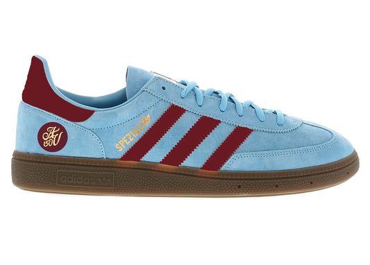 Limited edition Aston Villa 150 years  light blue/ white / burgundy Adidas custom Handball Spezial trainers / sneakers (Copy)