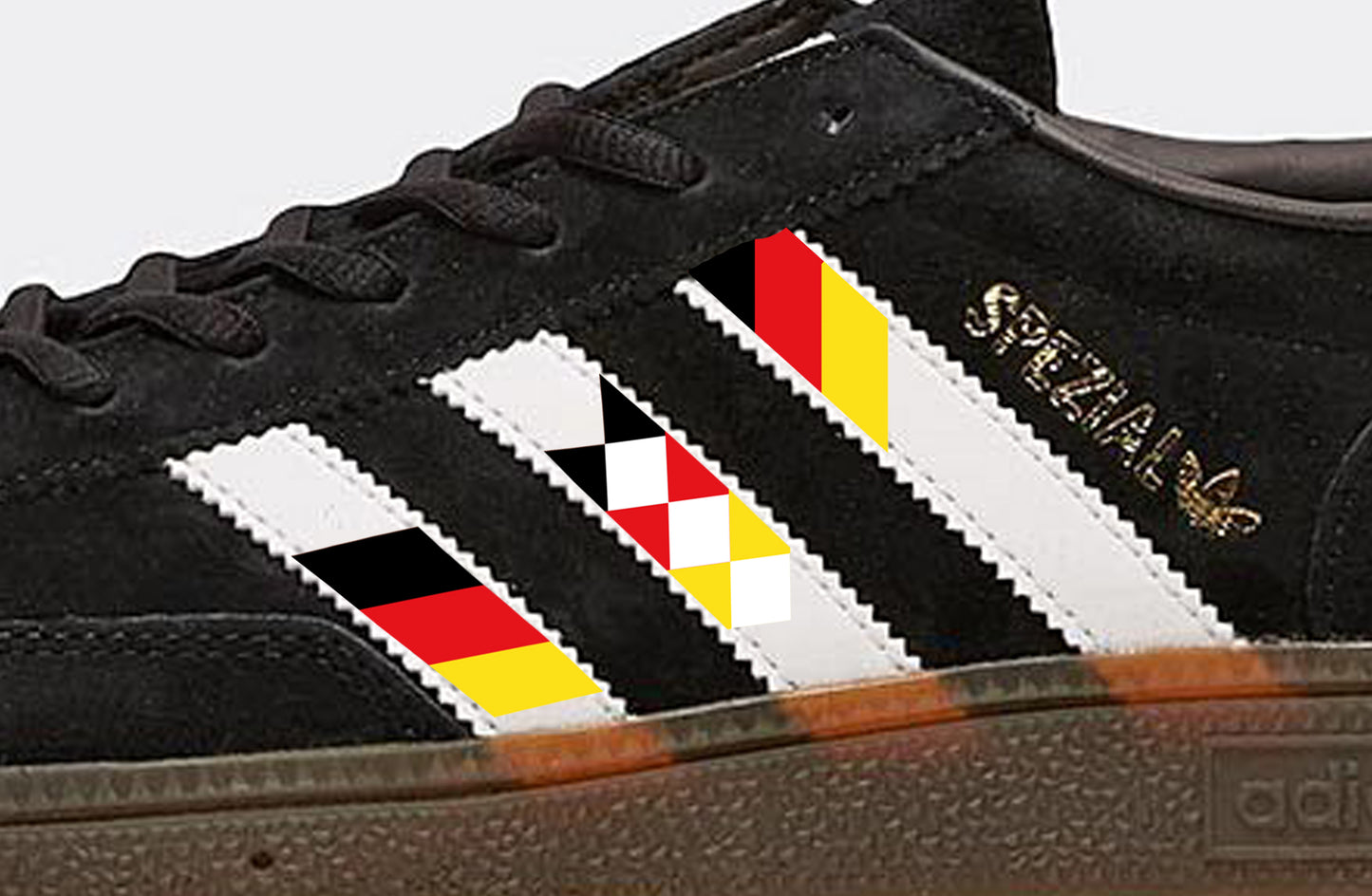 Limited edition Adidas Deutschland / Germany black retro spezial trainers / sneakers