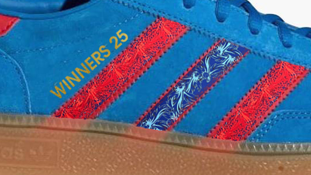 Limited edition Crystal Palace FA Cup winners 25 Adidas custom Blue / Red Spezial trainers / sneakers
