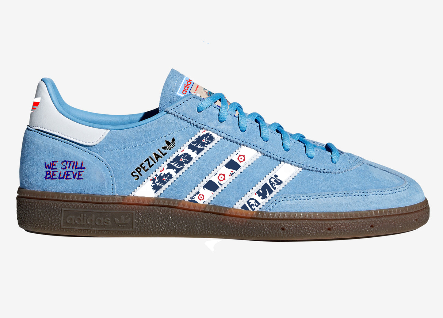 Limited edition Adidas England 3 lions light blue spezial trainers / sneakers