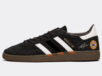 Limited edition retro Newcastle Alan Shearer inspired Black /White/  Adidas custom Handball Spezial trainers / sneakers