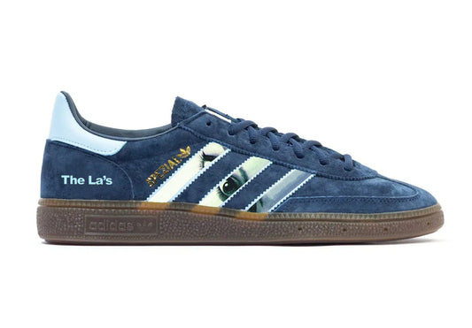 Limited edition The La`s Navy / sky blue suede Adidas Handball Spezial trainers  / sneakers