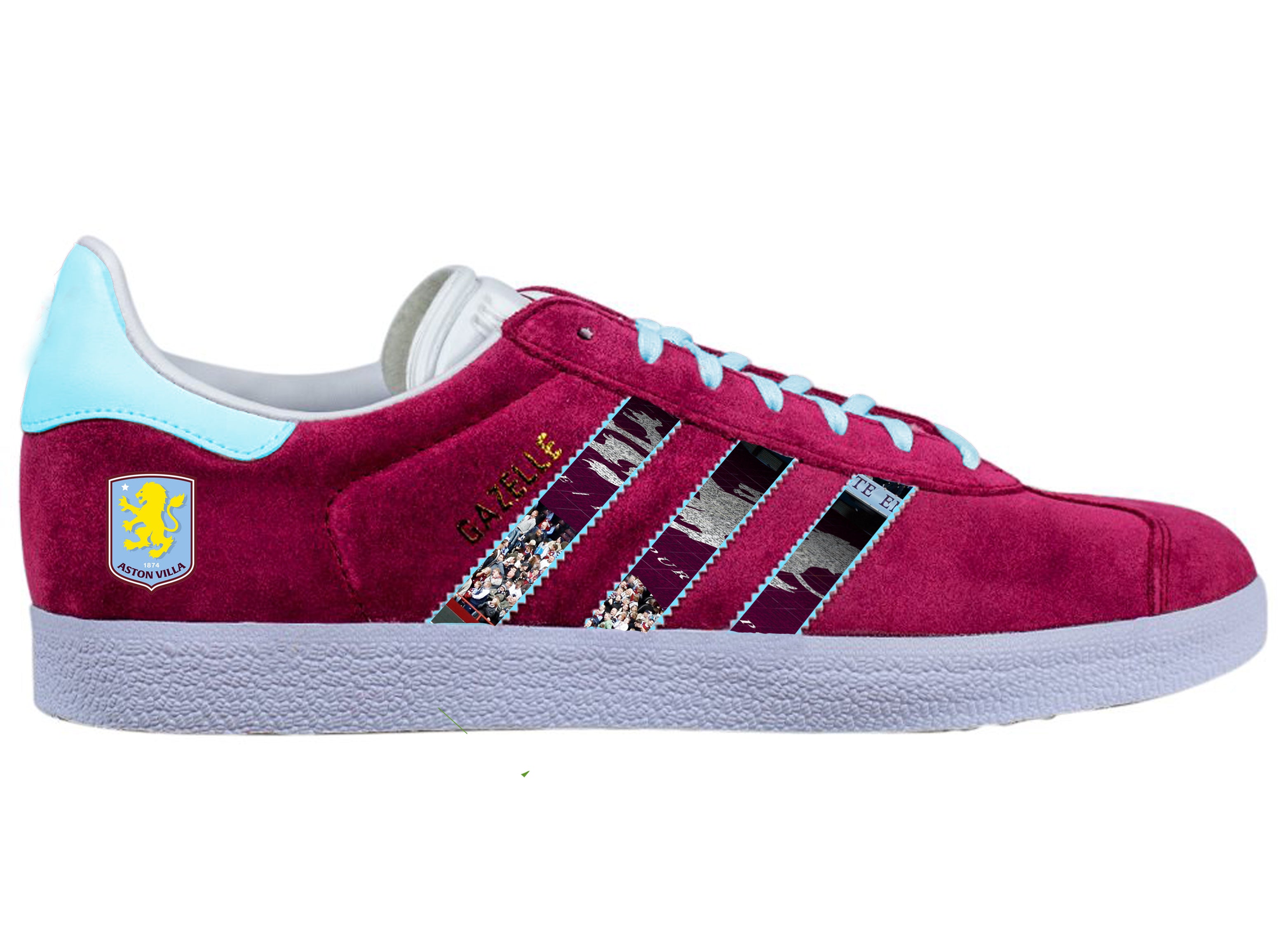 Adidas claret and blue gazelle trainers online