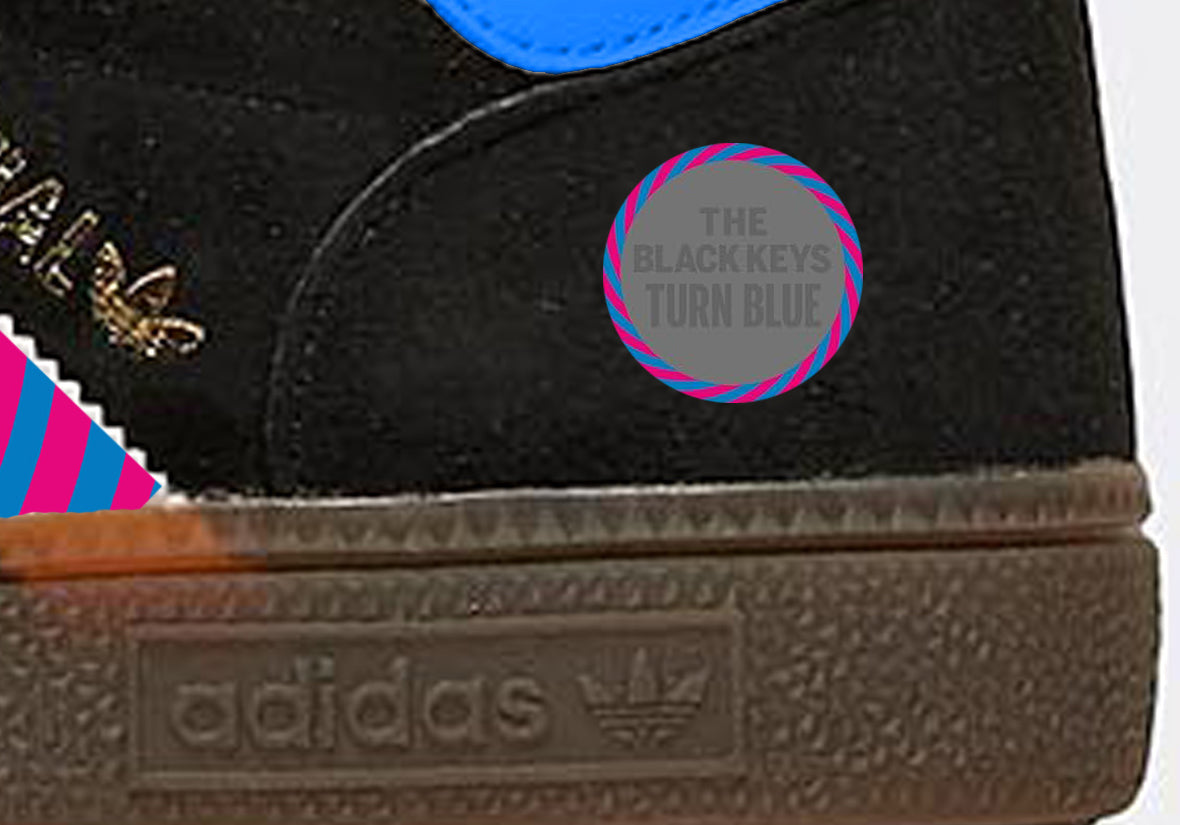 Limited edition The Black Keys "Turn Blue" Black Adidas custom Handball Spezial trainers / sneakers