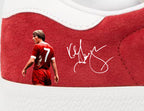Limited edition Liverpool FC Kenny Dalglish inspired red / white Adidas custom Gazelle trainers / sneakers