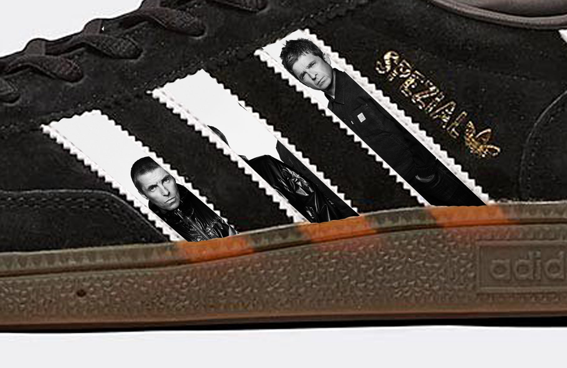 Limited edition Oasis Live 25 Reunion tour Adidas custom Black / white Handball Spezial trainers / sneakers