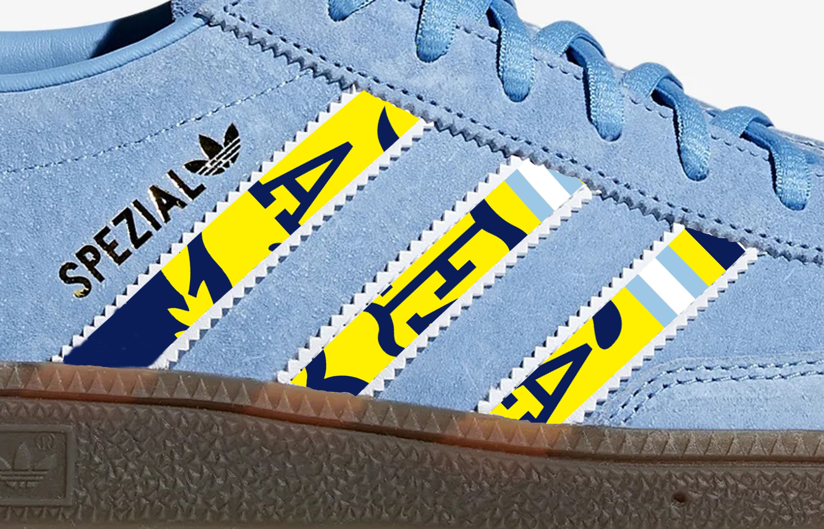 Limited edition Argentina Maradona `86 blue / white Adidas custom Handball Spezial trainers /sneakers