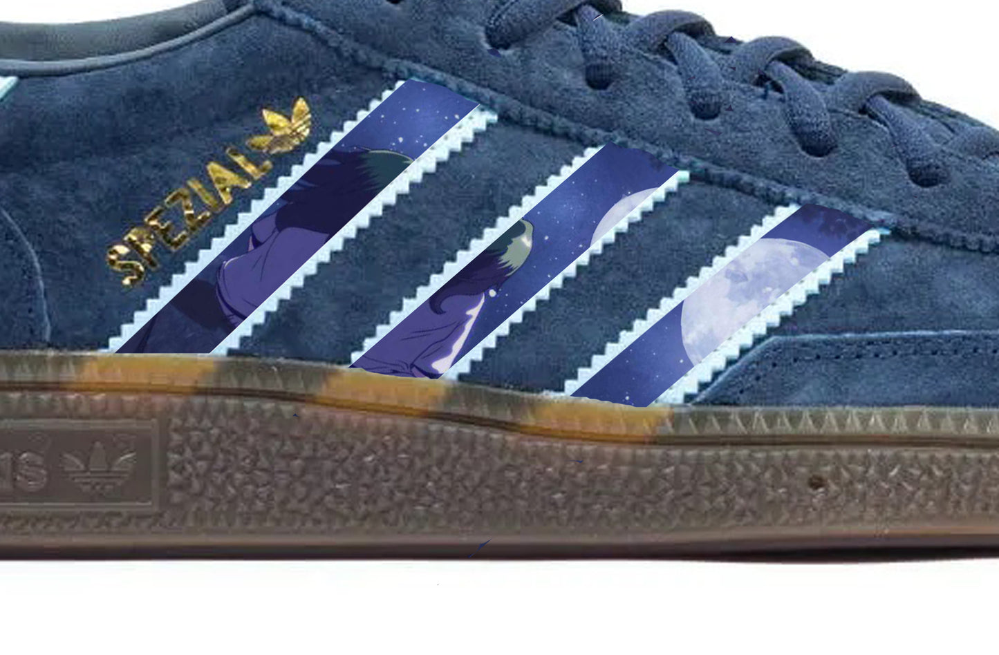Limited edition Billie Eilish inspired Navy blue Adidas custom Handball Spezial trainers / sneakers