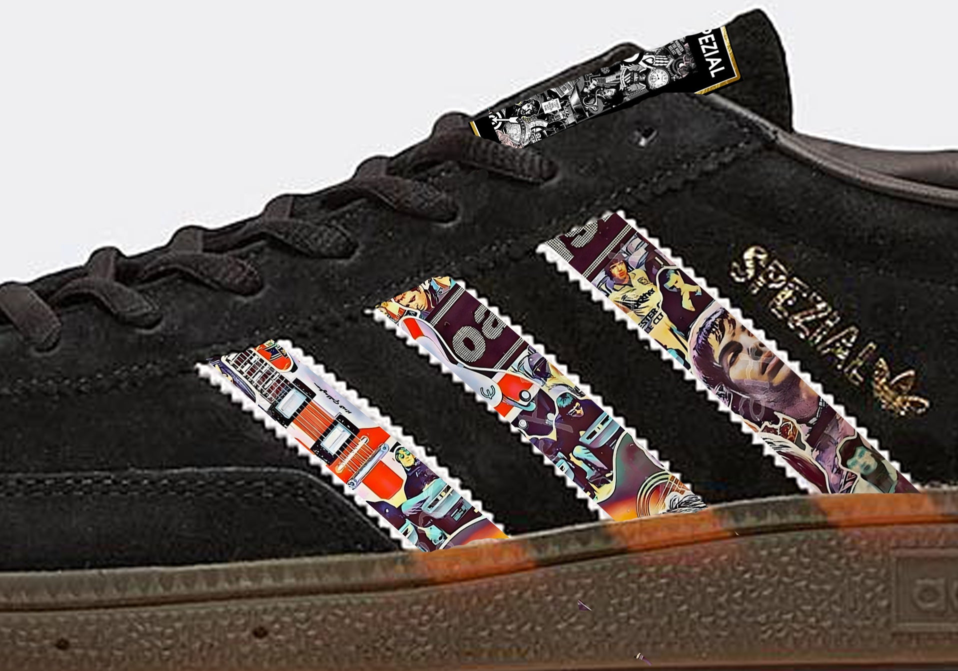 Limited edition Oasis Wonderwall lyrics inspired black / white  Adidas custom Handball Spezial trainers / sneakers