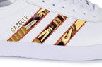 Limited edition Ocean Colour Scene Moseley Shoals custom adidas originals white / red / blue Gazelle trainers / sneakers