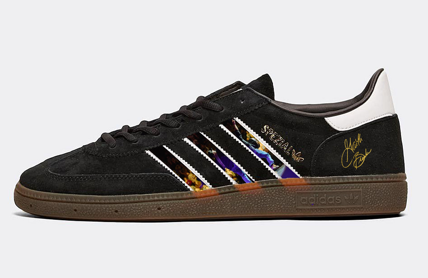 Limited edition Garth Brooks black Adidas custom Handball Spezial trainers / sneakers.