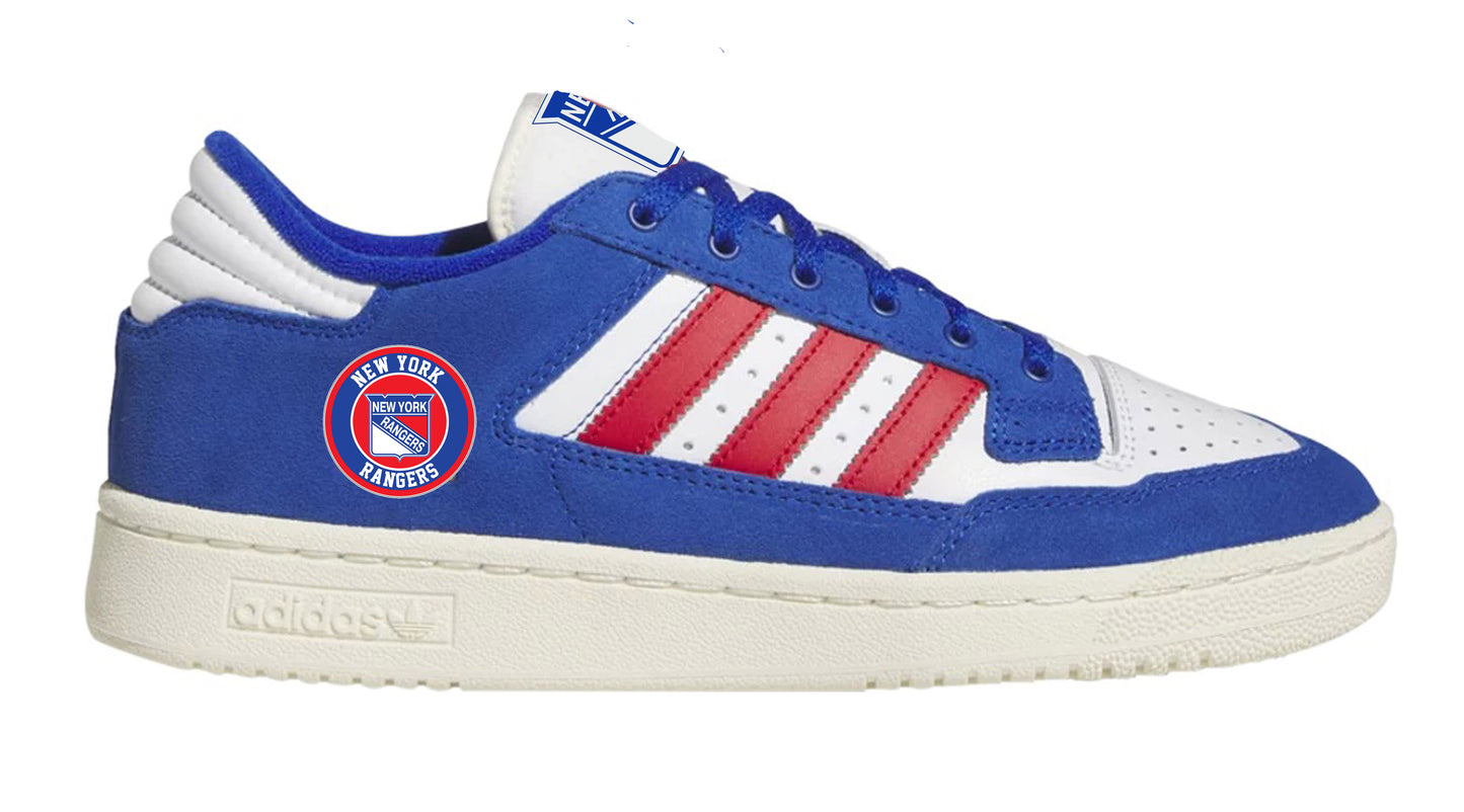 Limited edition Blue / White / Red New York Rangers Adidas centennial low trainers / sneakers