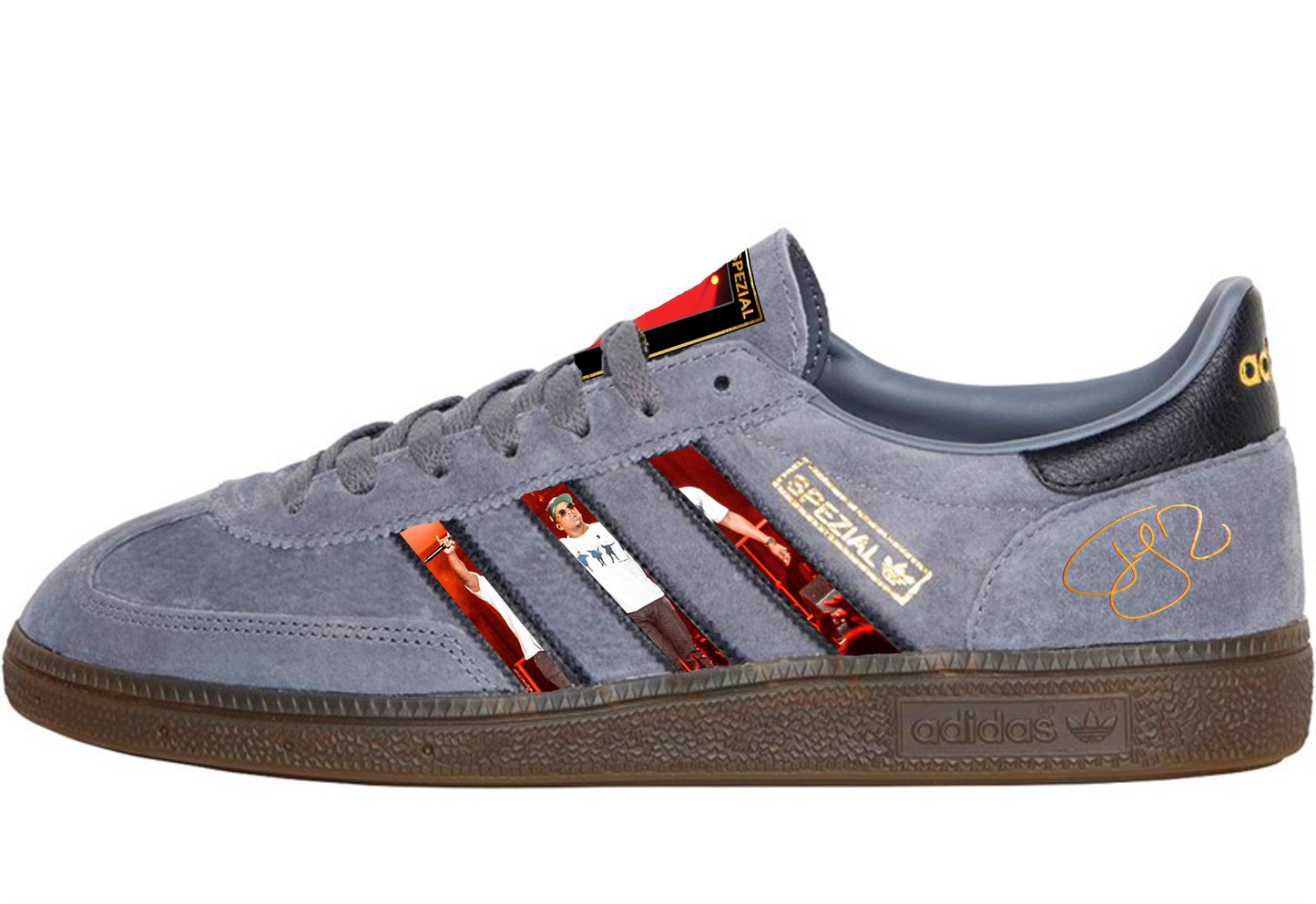 Limited edition Jay-Z / grey / black Adidas custom Handball Spezial trainers / sneakers