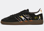 Limited edition Queen - Freddy Mercury / Brian May black / white Adidas custom Handball Spezial trainers / sneakers