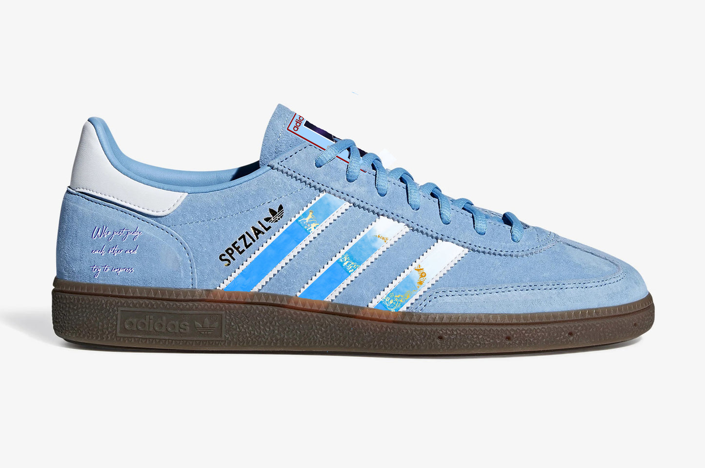 Limited Edition James Blunt Back to bedlam light blue  / white Handball Spezial trainers / sneakers